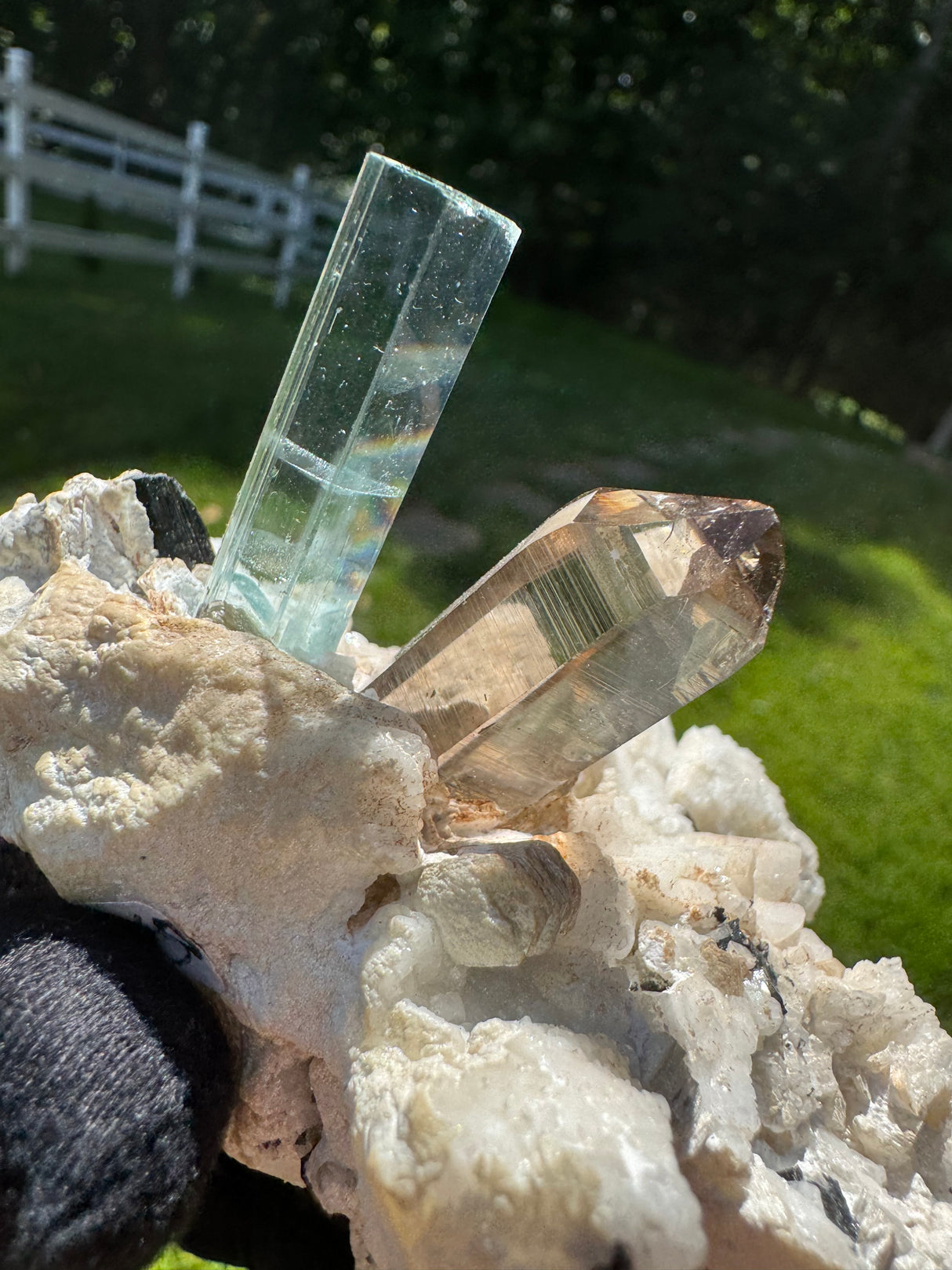 Aquamarine and Rare Japani Quartz- 303g