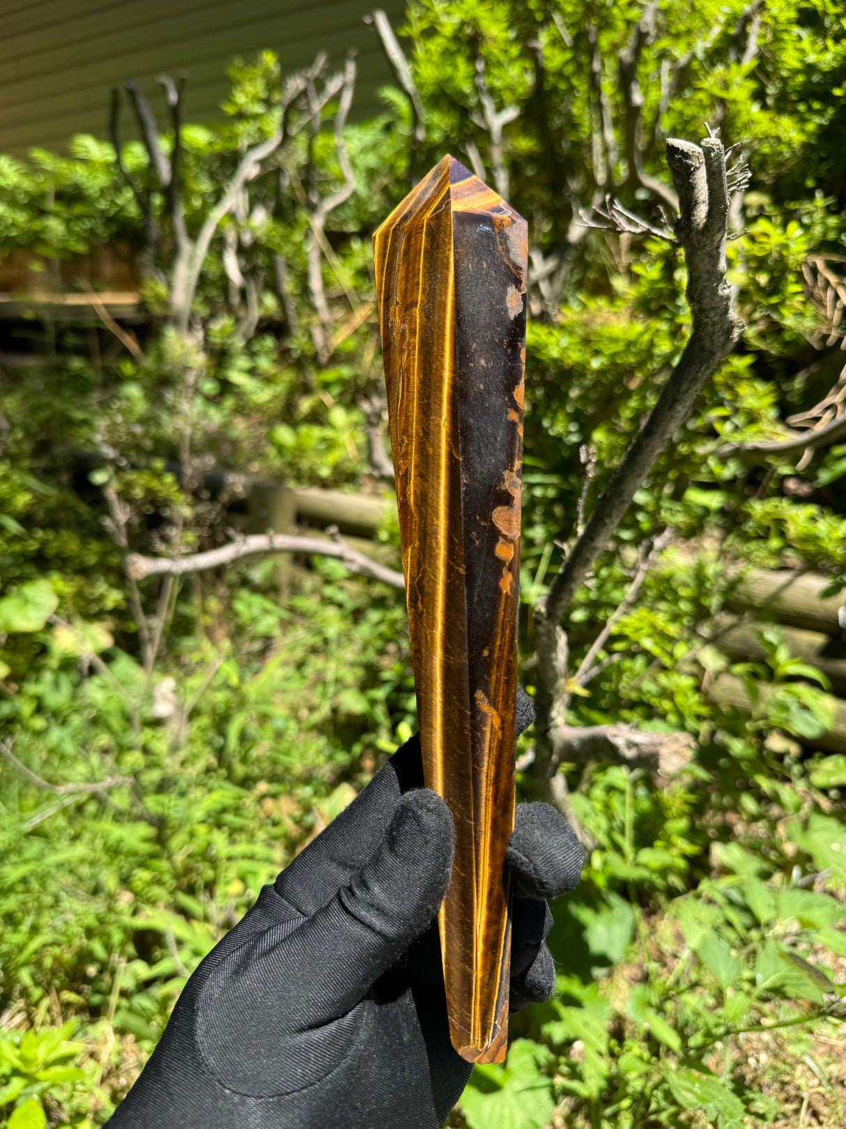 Tigers Eye Polished Wand - 649g
