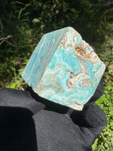 Blue Aragonite Freeform Cube - 296g