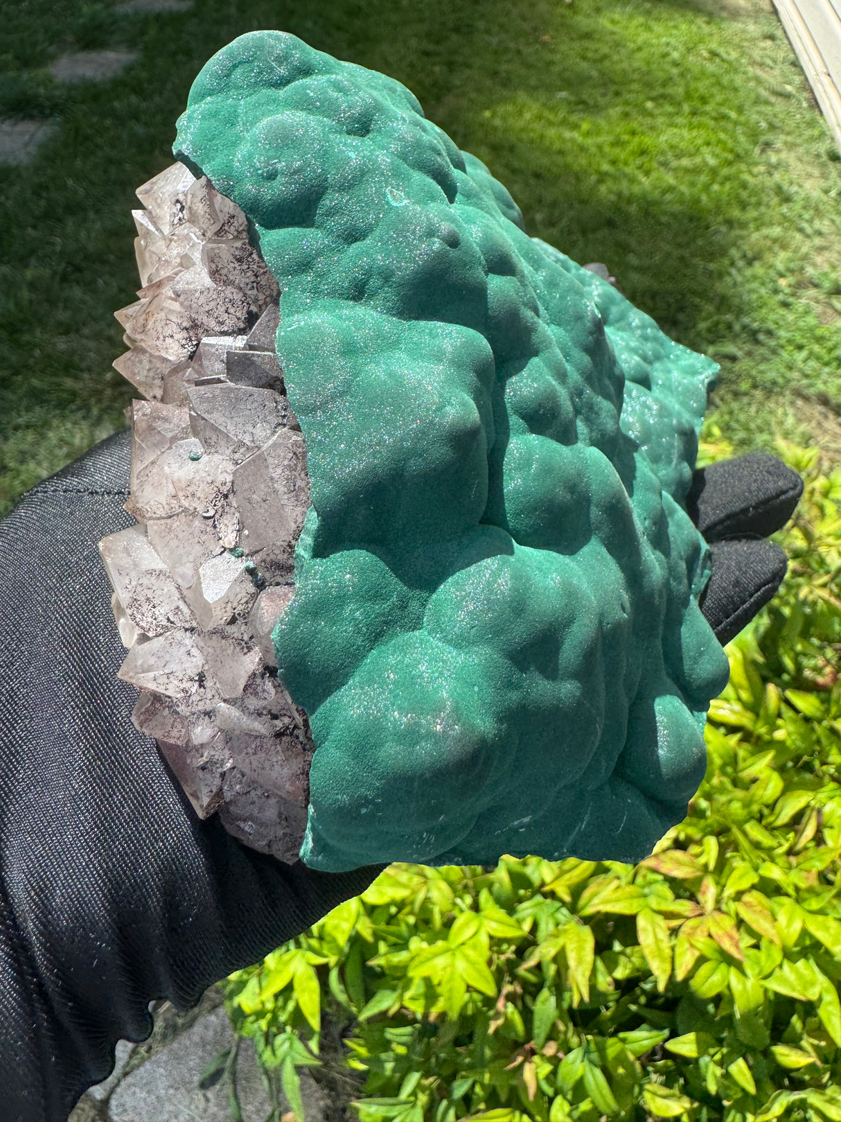 Bubble Malachite and Quartz - 1738g