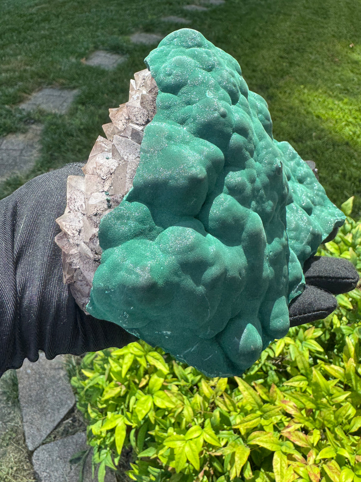 Bubble Malachite and Quartz - 1738g
