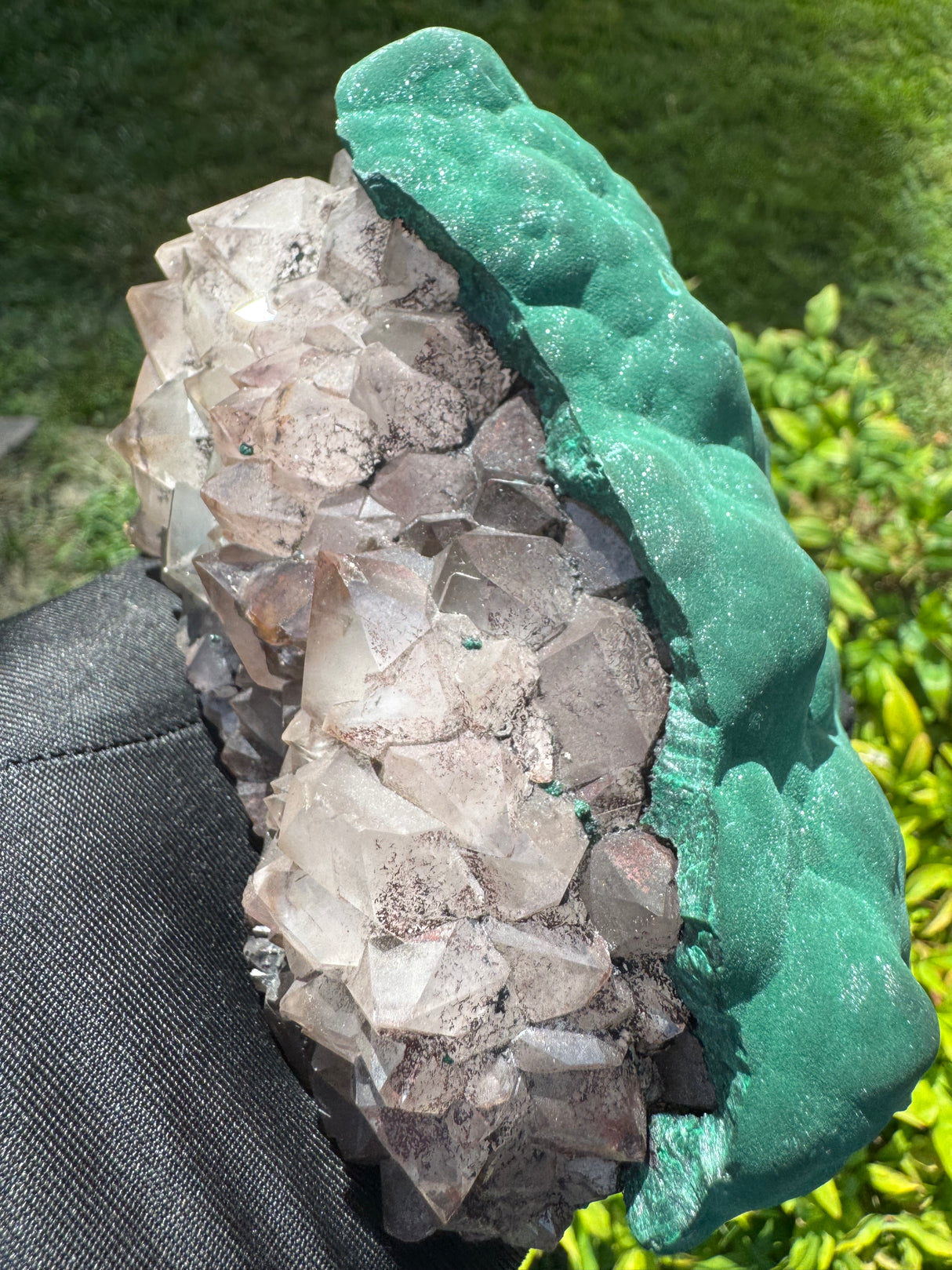 Bubble Malachite and Quartz - 1738g