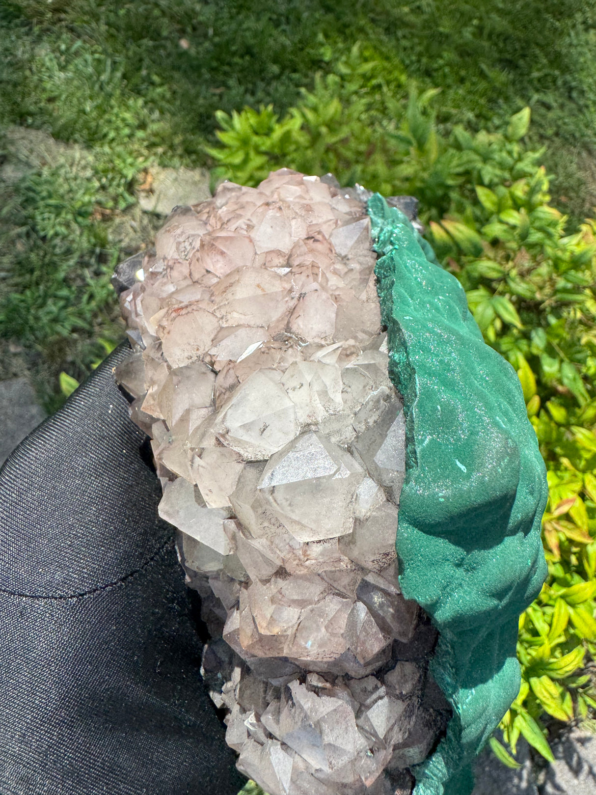 Bubble Malachite and Quartz - 1738g