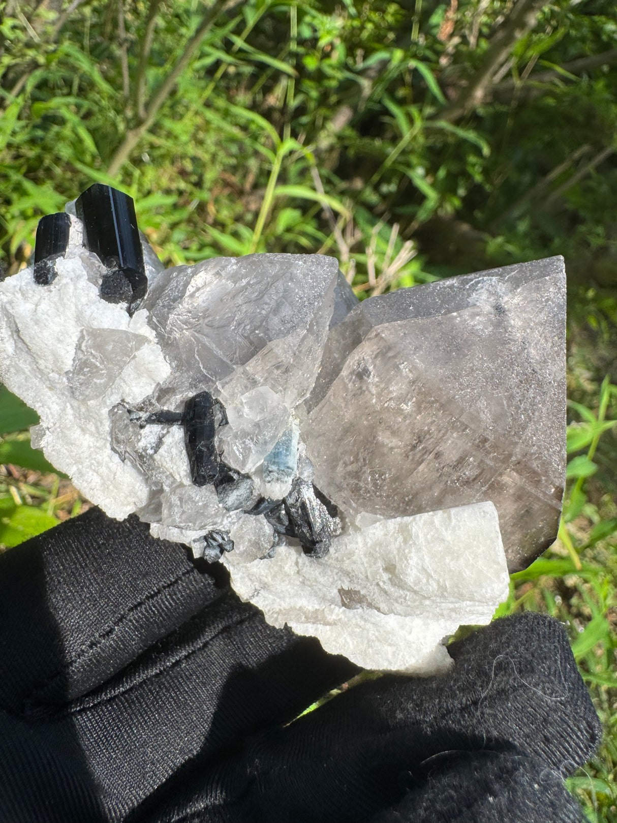 Smoky Quartz with Aquamarine Specimen - 194g