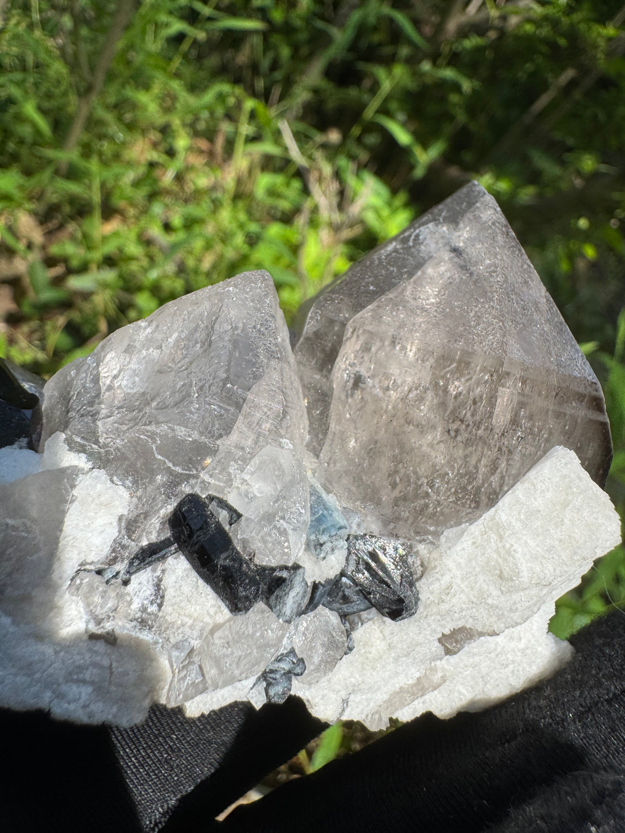 Smoky Quartz with Aquamarine Specimen - 194g