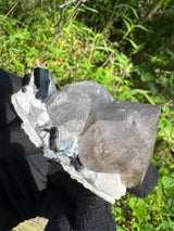 Smoky Quartz with Aquamarine Specimen - 194g