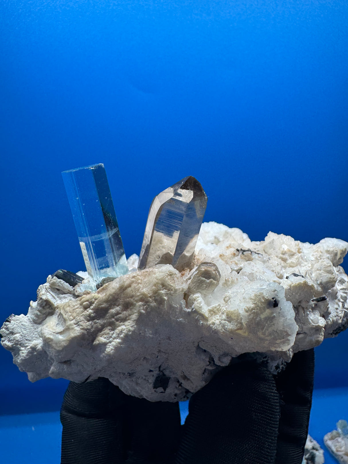 Aquamarine and Smoky Topaz Specimen - 303g