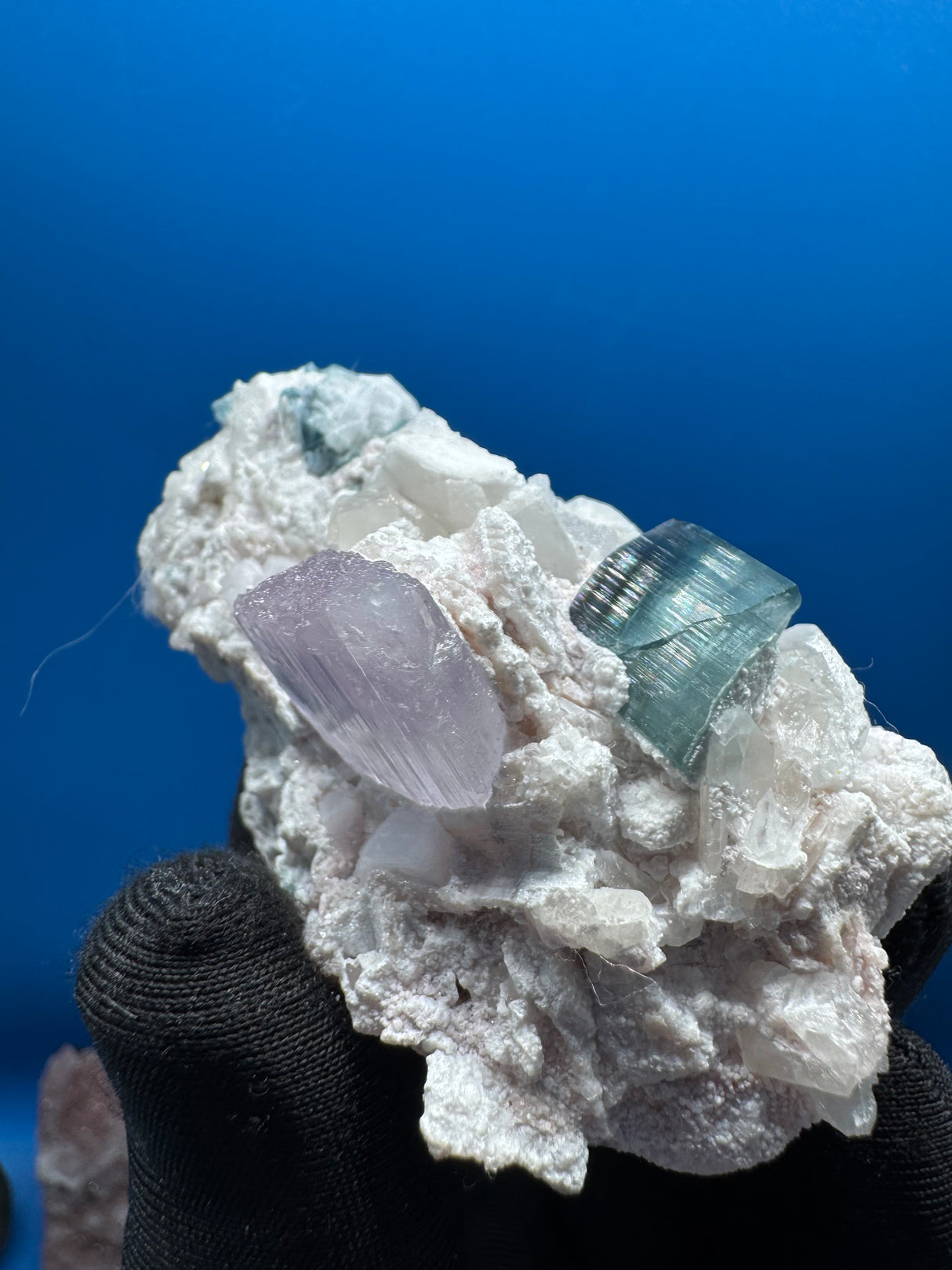 Kunzite and Tourmaline Specimen - 132g