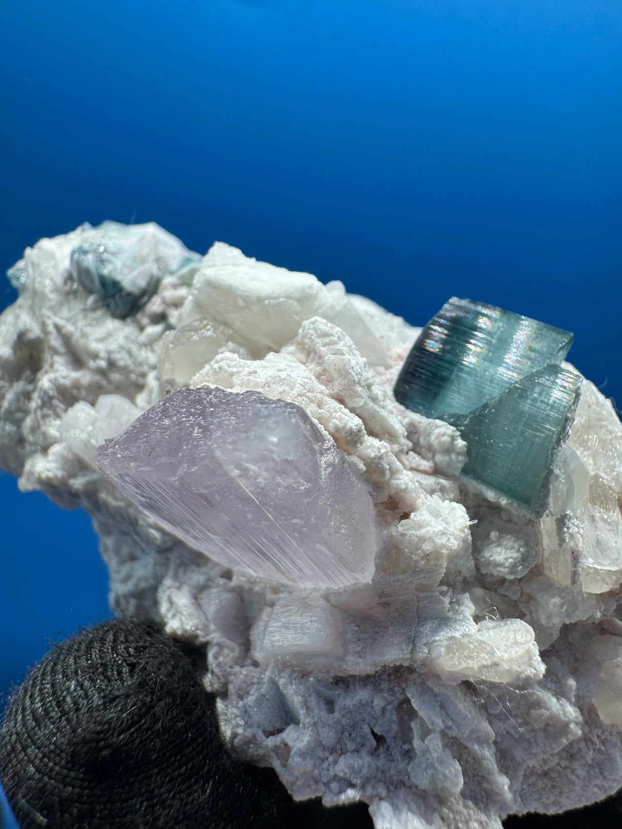 Kunzite and Tourmaline Specimen - 132g