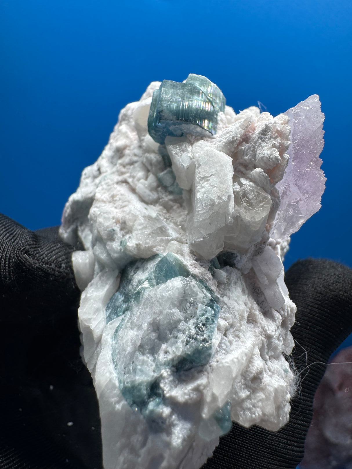 Kunzite and Tourmaline Specimen - 132g