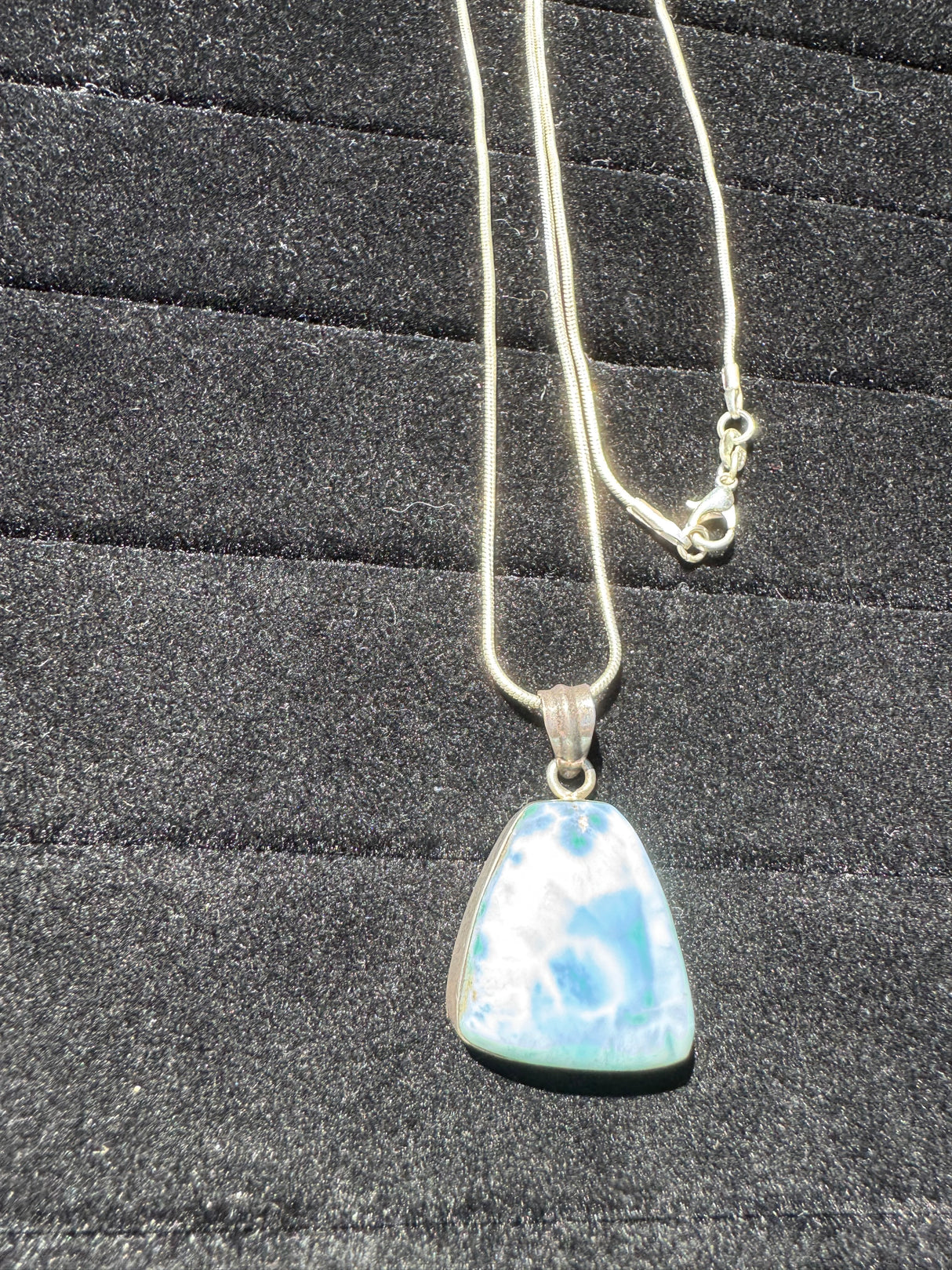 Larimar Silver Pendant Neckalce - 25g