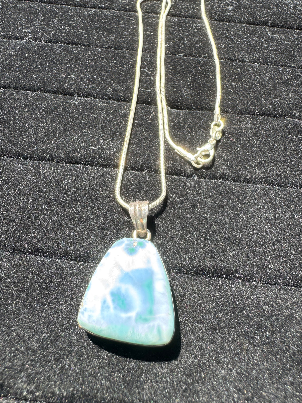 Larimar Silver Pendant Neckalce - 25g