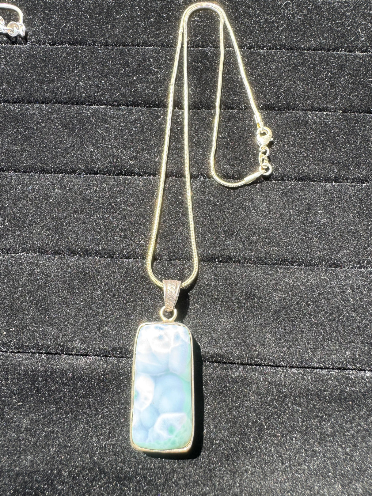 Larimar Silver Pendant Neckalce - 25g