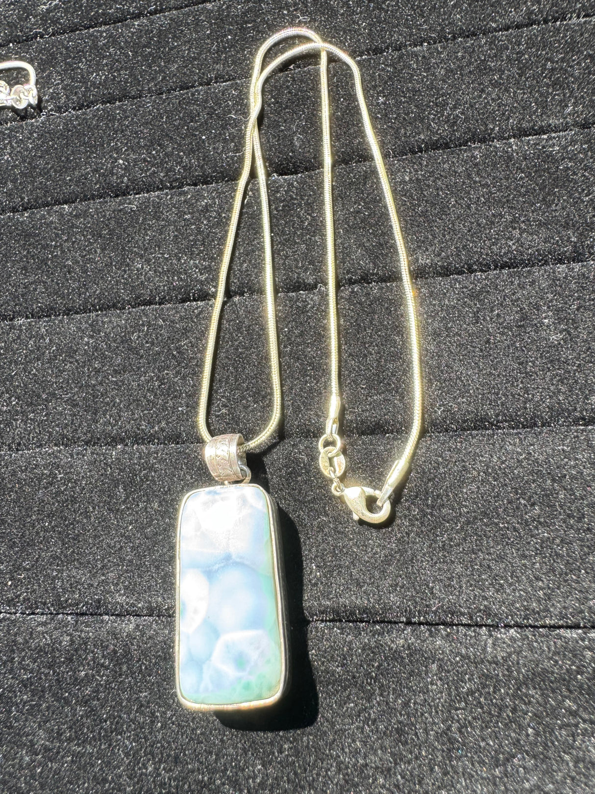 Larimar Silver Pendant Neckalce - 25g