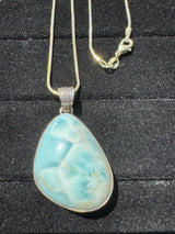 Larimar Silver Pendant Neckalce - 25g