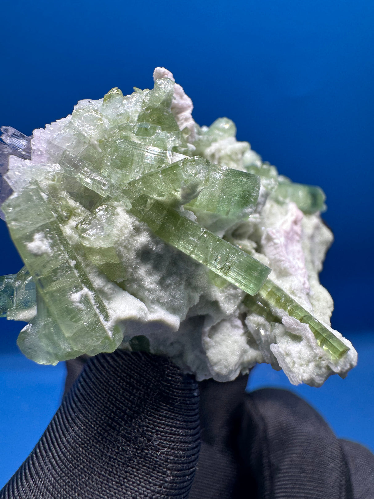 Kunzite and Green Tourmaline Specimen - 64g