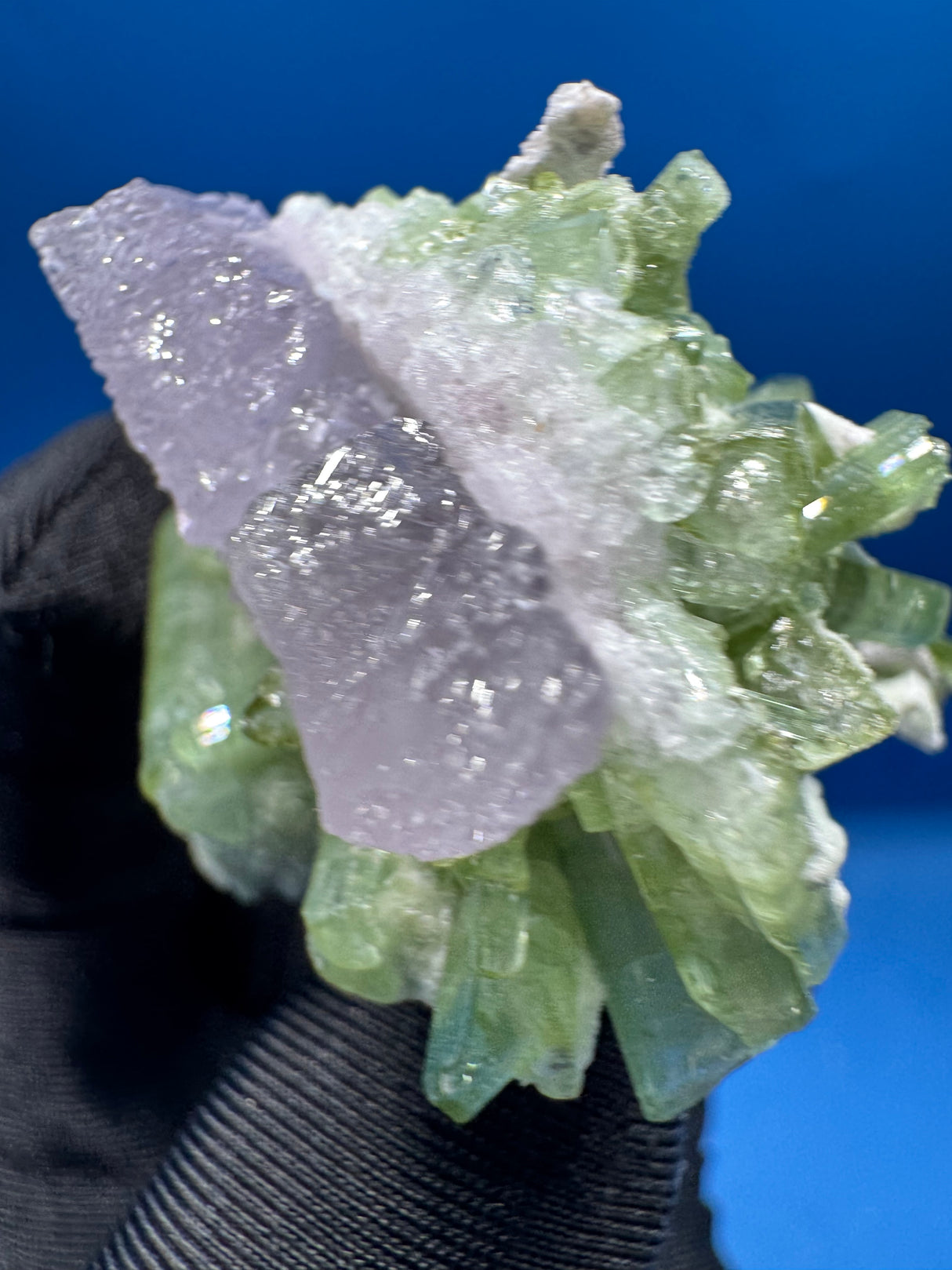 Kunzite and Green Tourmaline Specimen - 64g