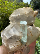Aquamarine on Quartz  Specimen - 605g