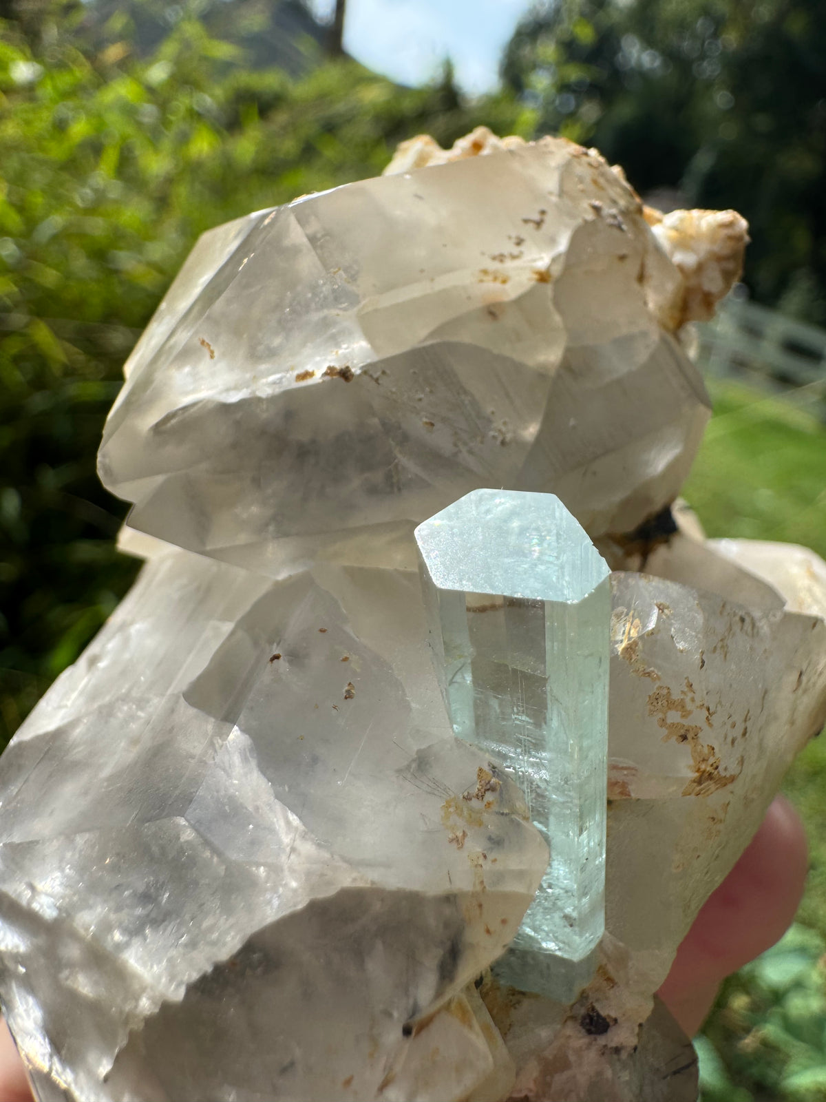 Aquamarine on Quartz  Specimen - 605g